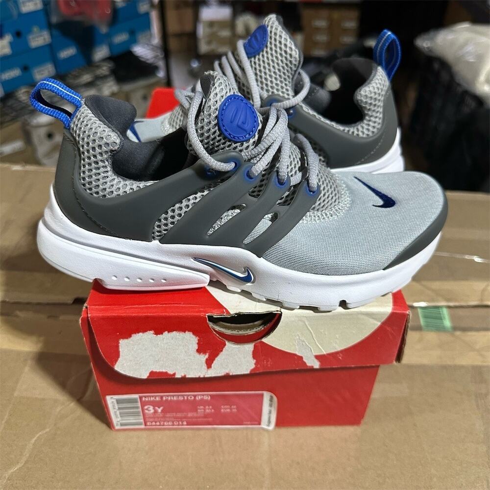 Nike Air Presto GS 'Wolf Grey/Game Royal' Sneakers | Youth 3 Womens 4.5 | NIB